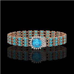 29.89 ctw Swiss Topaz & Diamond Bracelet 14K Rose Gold - REF-245K6W - SKU:45912