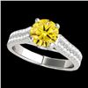 Image 1 : 1.61 ctw SI/I Fancy Intense Yellow Diamond Ring 10K White Gold - REF-135R2K - SKU:35463