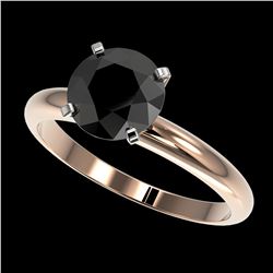 2.09 ctw Fancy Black Diamond Solitaire Ring 10K Rose Gold - REF-58R5K - SKU:36453