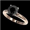 Image 1 : 2.09 ctw Fancy Black Diamond Solitaire Ring 10K Rose Gold - REF-58R5K - SKU:36453