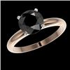 Image 2 : 2.09 ctw Fancy Black Diamond Solitaire Ring 10K Rose Gold - REF-58R5K - SKU:36453
