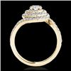 Image 2 : 2.11 ctw H-SI/I Diamond Solitaire Halo Ring 10K Yellow Gold - REF-259X3R - SKU:34515
