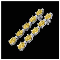 6 ctw Citrine & VS/SI Diamond Tennis Earrings 10K White Gold - REF-44R5K - SKU:21518