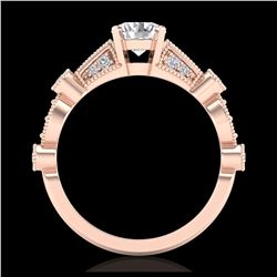 1.03 ctw VS/SI Diamond Solitaire Art Deco Ring 18K Rose Gold - REF-203F6N - SKU:36972
