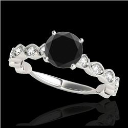 1.50 ctw VS Black Diamond Solitaire Ring 10K White Gold - REF-53V2Y - SKU:34883