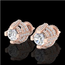 2.75 ctw VS/SI Diamond Stud Earrings 18K Rose Gold - REF-320K2W - SKU:36951