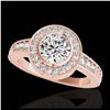 Image 1 : 1.50 ctw H-SI/I Diamond Solitaire Halo Ring 10K Rose Gold - REF-197W7H - SKU:33892