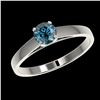 Image 2 : 0.56 ctw Intense Blue Diamond Ring 10K White Gold - REF-50N3A - SKU:36469