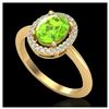 Image 2 : 1.75 ctw Peridot & VS/SI Diamond Ring Halo 18K Yellow Gold - REF-51V3Y - SKU:21017