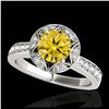 Image 1 : 1.50 ctw SI/I Fancy Intense Yellow Diamond Ring 10K White Gold - REF-135K2W - SKU:34236