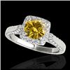 Image 1 : 1.70 ctw SI/I Fancy Intense Yellow Diamond Ring 10K White Gold - REF-211K4W - SKU:33380