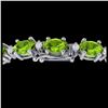 Image 1 : 26.3 ctw Peridot & VS/SI Diamond Eternity Bracelet 10K White Gold - REF-174X4R - SKU:29457