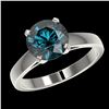 Image 2 : 2.50 ctw Intense Blue Diamond Ring 10K White Gold - REF-555A2V - SKU:33045