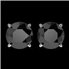 Image 1 : 3.10 ctw Fancy Black Diamond Solitaire Stud Earrings 10K White Gold - REF-73M5F - SKU:36694