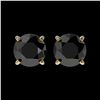 Image 1 : 1.61 ctw Fancy Black Diamond Solitaire Stud Earrings 10K Yellow Gold - REF-48M2F - SKU:36614