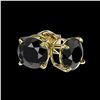 Image 3 : 1.61 ctw Fancy Black Diamond Solitaire Stud Earrings 10K Yellow Gold - REF-48M2F - SKU:36614