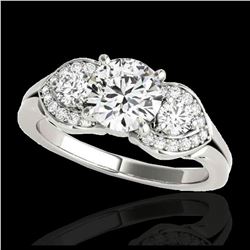 1.45 ctw H-SI/I Diamond 3 Stone Ring 10K White Gold - REF-204F5N - SKU:35331