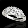 Image 1 : 1.45 ctw H-SI/I Diamond 3 Stone Ring 10K White Gold - REF-204F5N - SKU:35331