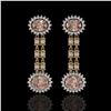 Image 1 : 8.35 ctw Morganite & Diamond Earrings 14K Yellow Gold - REF-193M3F - SKU:44296