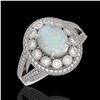 Image 1 : 3.93 ctw Opal & Diamond Ring 14K White Gold - REF-149H3M - SKU:43592