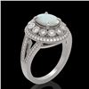 Image 2 : 3.93 ctw Opal & Diamond Ring 14K White Gold - REF-149H3M - SKU:43592