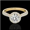 Image 1 : 1.40 ctw H-SI/I Diamond Solitaire Halo Ring 10K Yellow Gold - REF-127N8A - SKU:33300