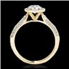 Image 2 : 1.40 ctw H-SI/I Diamond Solitaire Halo Ring 10K Yellow Gold - REF-127N8A - SKU:33300