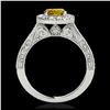 Image 2 : 2.22 ctw SI/I Fancy Intense Yellow Diamond Ring 10K White Gold - REF-340M9F - SKU:33740