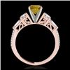 Image 2 : 2 ctw SI/I Fancy Intense Yellow Diamond Ring 10K Rose Gold - REF-166Y4X - SKU:35479