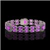 Image 1 : 15.62 ctw Amethyst & Diamond Bracelet 14K White Gold - REF-163N3A - SKU:44264