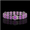 Image 2 : 15.62 ctw Amethyst & Diamond Bracelet 14K White Gold - REF-163N3A - SKU:44264