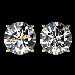 4.04 ctw H-I Diamond Stud Earrings 10K Yellow Gold - REF-1237V5Y - SKU:36710
