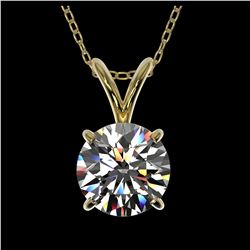 1.03 ctw H-SI/I Diamond Necklace 10K Yellow Gold - REF-180A2V - SKU:36758