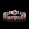Image 3 : 28.56 ctw Tourmaline & Diamond Bracelet 14K White Gold - REF-414V2Y - SKU:45896