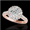Image 1 : 2.75 ctw H-SI/I Diamond Solitaire Halo Ring 10K Rose Gold - REF-353F2N - SKU:33428