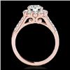 Image 2 : 2.75 ctw H-SI/I Diamond Solitaire Halo Ring 10K Rose Gold - REF-353F2N - SKU:33428