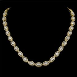 24.42 ctw Marquise Diamond Necklace 18K Yellow Gold - REF-3359W5H - SKU:42652