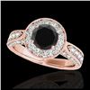 Image 1 : 2 ctw VS Black Diamond Solitaire Halo Ring 10K Rose Gold - REF-80H6M - SKU:34499