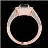 Image 2 : 2 ctw VS Black Diamond Solitaire Halo Ring 10K Rose Gold - REF-80H6M - SKU:34499