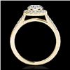 Image 2 : 2 ctw H-SI/I Diamond Solitaire Halo Ring 10K Yellow Gold - REF-354N5A - SKU:33492