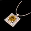 Image 2 : 1.02 ctw Intense Fancy Yellow Diamond Necklace 18K Rose Gold - REF-143V6Y - SKU:38170