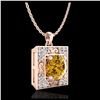 Image 3 : 1.02 ctw Intense Fancy Yellow Diamond Necklace 18K Rose Gold - REF-143V6Y - SKU:38170