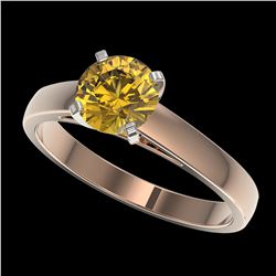 1.29 ctw Intense Yellow Diamond Solitaire Ring 10K Rose Gold - REF-255M2F - SKU:36544