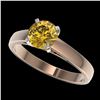 Image 1 : 1.29 ctw Intense Yellow Diamond Solitaire Ring 10K Rose Gold - REF-255M2F - SKU:36544