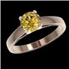 Image 2 : 1.29 ctw Intense Yellow Diamond Solitaire Ring 10K Rose Gold - REF-255M2F - SKU:36544