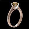 Image 3 : 1.29 ctw Intense Yellow Diamond Solitaire Ring 10K Rose Gold - REF-255M2F - SKU:36544