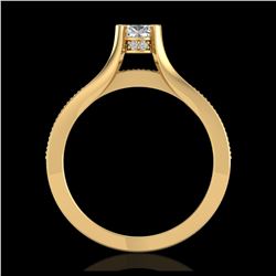 1.01 ctw VS/SI Cushion Cut Diamond Ring 18K Yellow Gold - REF-174V5Y - SKU:37162