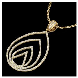 1.25 ctw VS/SI Diamond Necklace 18K Yellow Gold - REF-119Y8X - SKU:22481