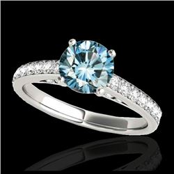 1.50 ctw SI Fancy Blue Diamond Solitaire Ring 10K White Gold - REF-150Y2X - SKU:34867