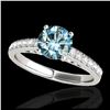 Image 1 : 1.50 ctw SI Fancy Blue Diamond Solitaire Ring 10K White Gold - REF-150Y2X - SKU:34867